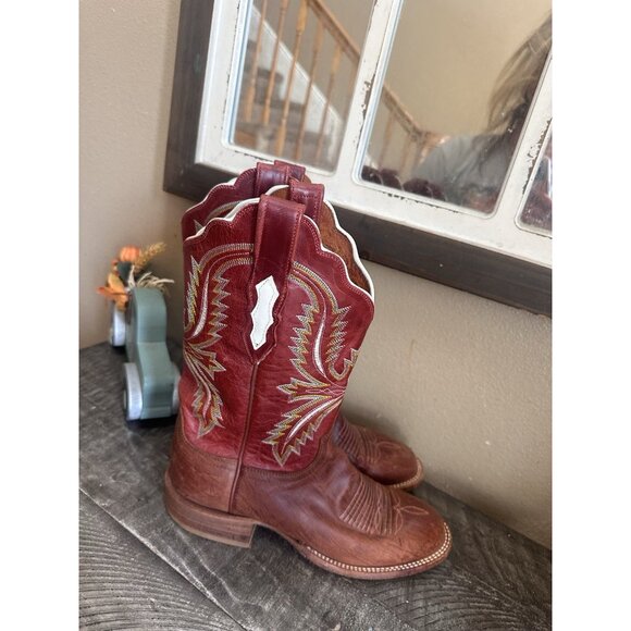 Lucchese 2000 Womens Western Cowgirl Leather Boots Brown Rust T5163HD SZ 7.5 B - Picture 3 of 5